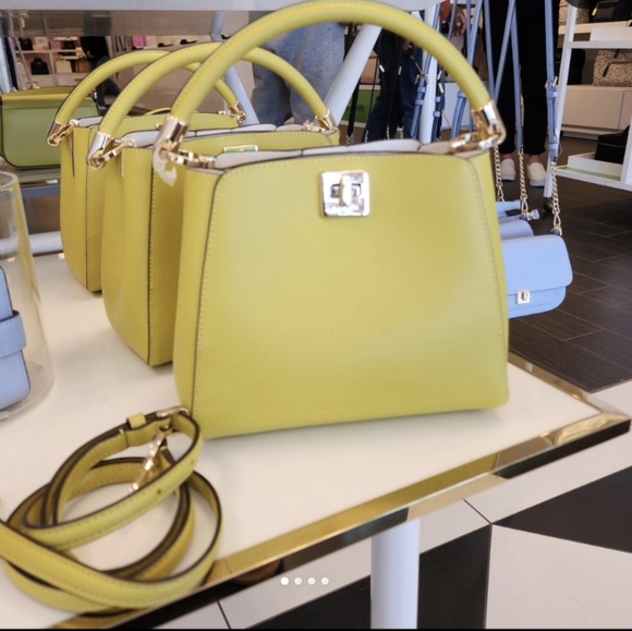NWT KATE SPADE KF553 PHOEBE REFINED GRAIN LEATHER TOP HANDLE SATCHEL LIME  $349 - Picture 1 of 2